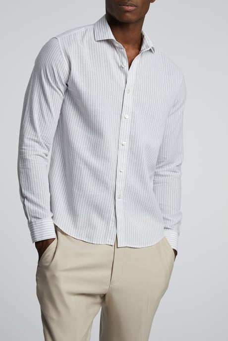 Colour Striped Linen Shirt - Image 1