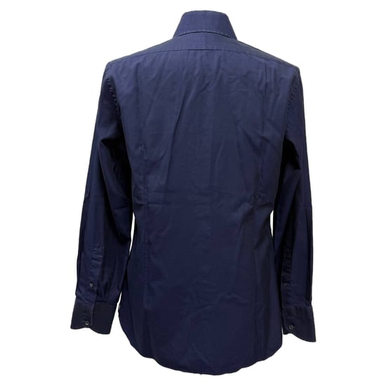 Tom Ford Langekatoenen Overhemd met Lange Mouwen in Marineblauw - Image 3