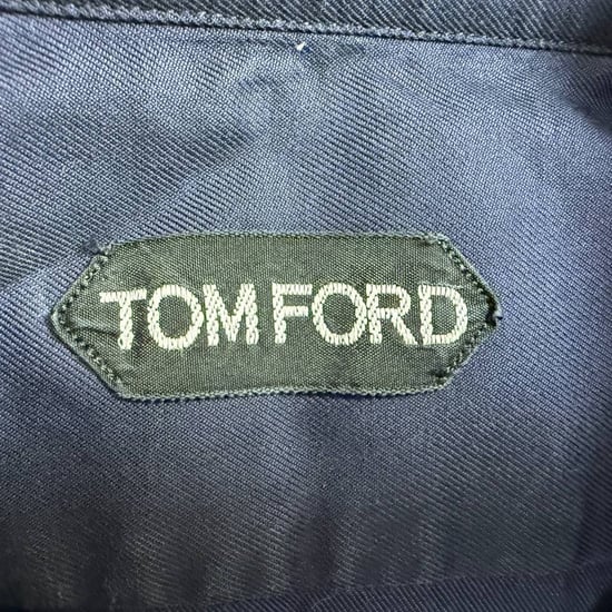 Tom Ford Langekatoenen Overhemd met Lange Mouwen in Marineblauw - Image 4