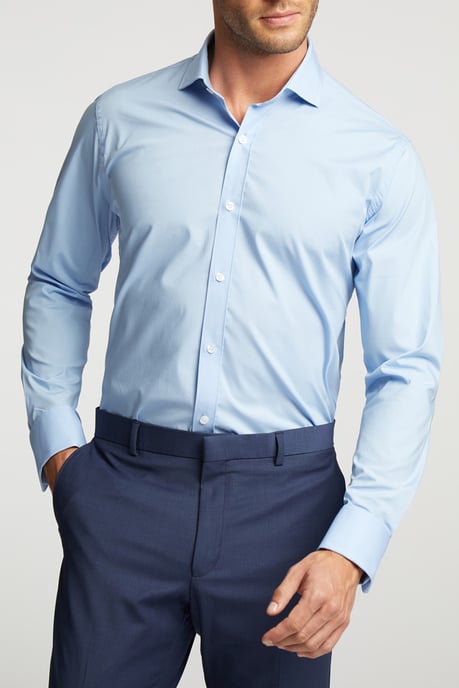 Regular Fit Poplin Double Cuff Cutaway Collar Shirt - Image 1