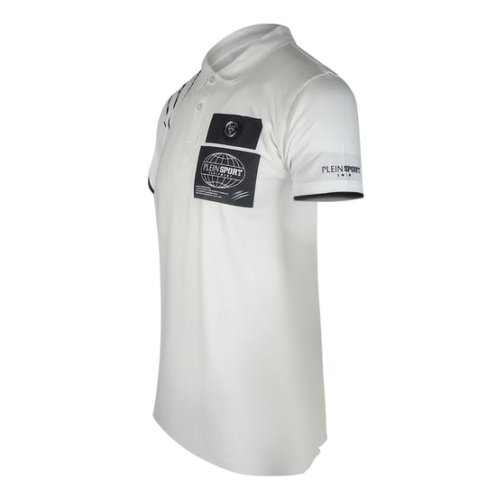 Plein Sport Gekraste Schouder Wit Poloshirt - Image 3
