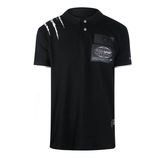 Plein Sport Scratched Shoulder Zwart Poloshirt - Image 1