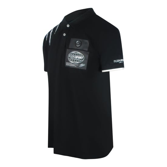 Plein Sport Scratched Shoulder Black Polo Shirt - Image 2