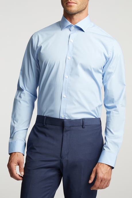 Regular Fit Poplin Single Cuff Cutaway Collar Shirt - Image 1