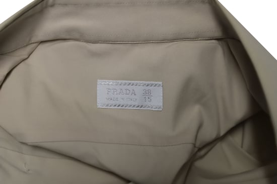Prada Long Sleeve Button-up Shirt in Nude Cotton - Image 4