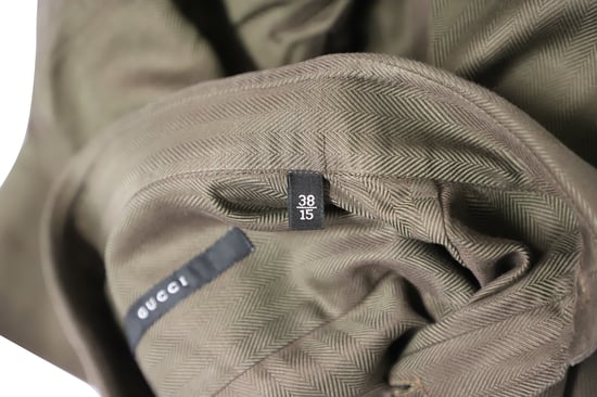 Gucci Haringbone Overhemd met Knopen in Donkerbruin Katoen - Image 5