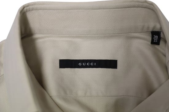 Gucci Overhemd met Knoop in Beige Katoen - Image 4