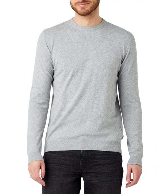 Wrangler Crew knit mid grey mel - Image 1