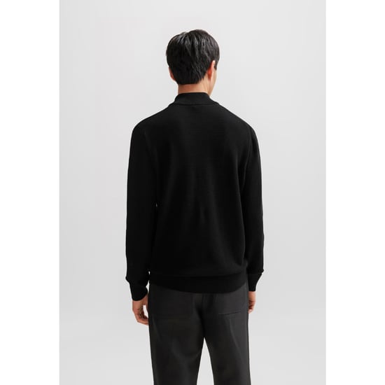 Men's Hugo Boss Ebrando-P Half-Zip Sweatshirt in Black - Image 2