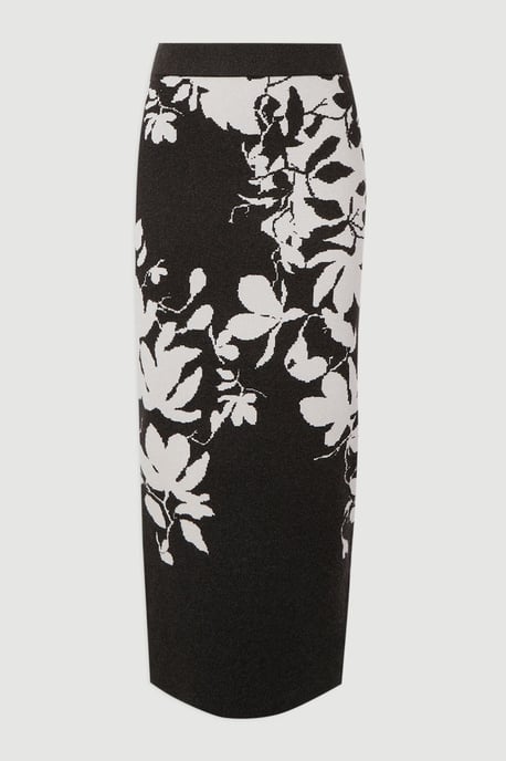 Jacquard Floral Knitted Skirt - Image 4