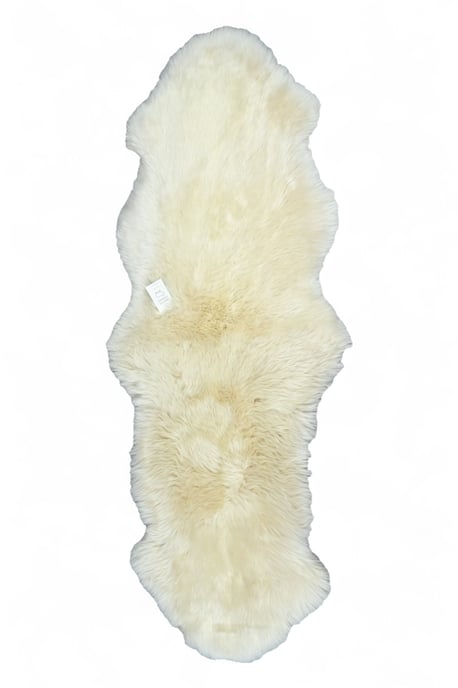 Äkta fårskinnskräm Dubbel Naturlig Silkeslen Fluffig Mjuk Äkta Ullmatta - Image 2