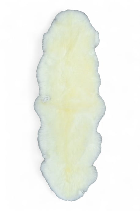 Äkta fårskinnsmatta i elfenbensfärgad, dubbel naturlig fluffig, silkeslen mjuk ull - Image 1