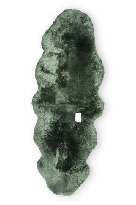 Äkta fårskinn timjangrön dubbel naturlig silkeslen fluffig mjuk äkta ullmatta - Image 2