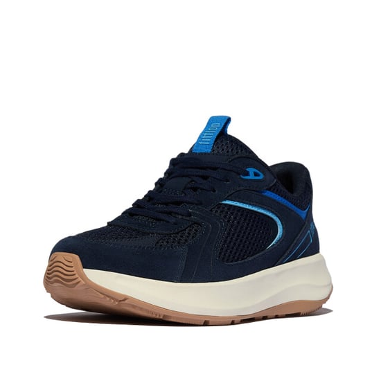 FitFlop F-mode flow suede/mesh/leather flatform sneakers - Image 1