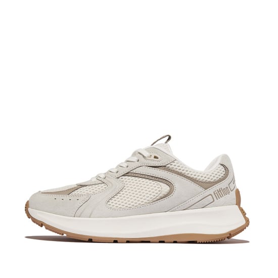 FitFlop F-mode flow suede/mesh/leather flatform sneakers - Image 4