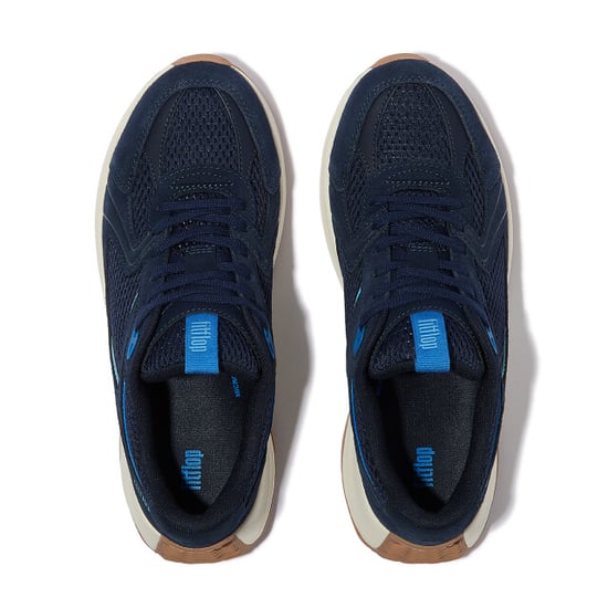 FitFlop F-mode flow suede/mesh/leather flatform sneakers - Image 3
