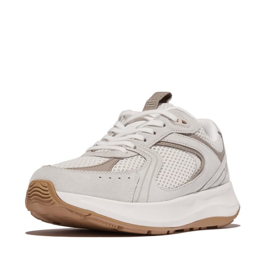 FitFlop F-mode flow suede/mesh/leather flatform sneakers - Image 1