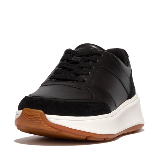 FitFlop F-mode leather/suede flatform sneakers - Image 1