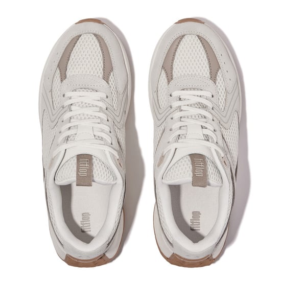 FitFlop F-mode flow suede/mesh/leather flatform sneakers - Image 4