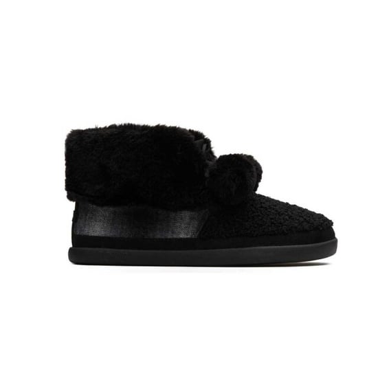 Toms Celeste black faux shearling plaid pantoffel - Image 4