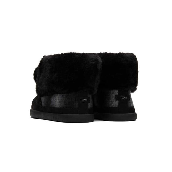 Toms Celeste black faux shearling plaid pantoffel - Image 5