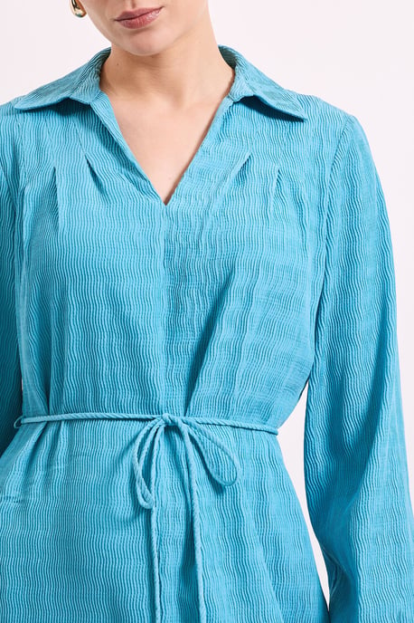 Crinkle Column Shirt Mid Dress - Image 5