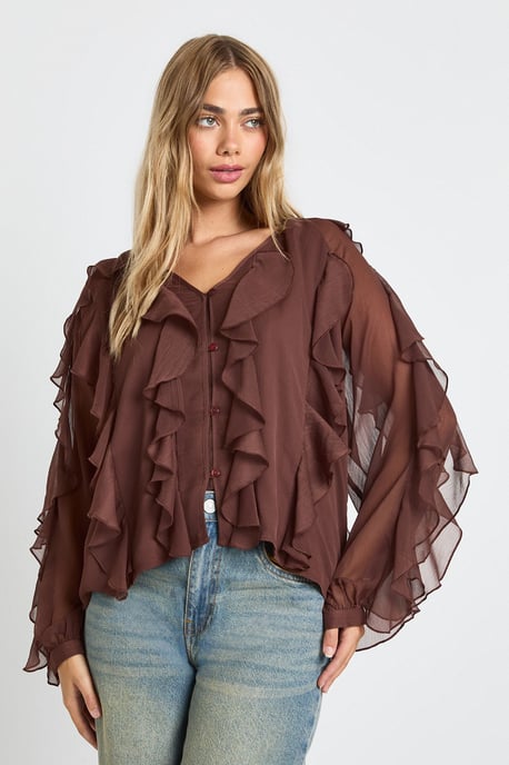 Ruffle Chiffon Blouse - Image 2