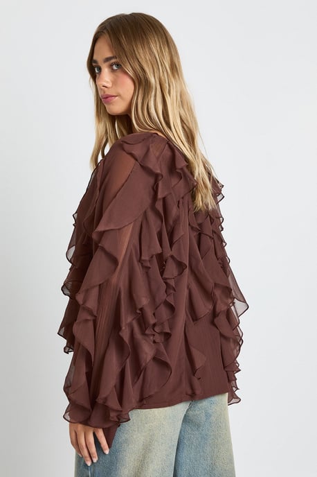Ruffle Chiffon Blouse - Image 3