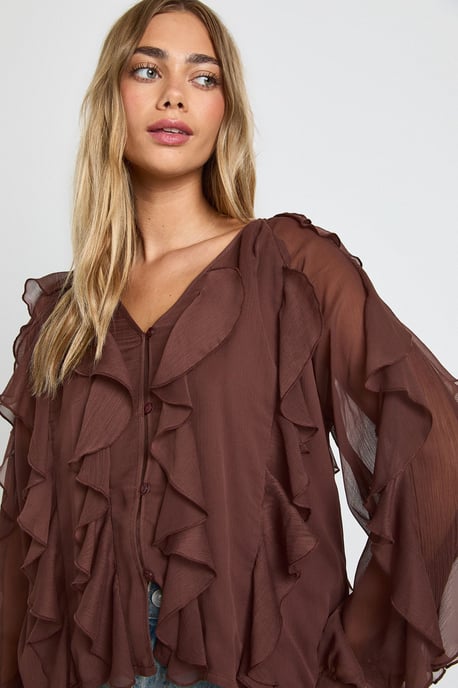 Ruffle Chiffon Blouse - Image 4