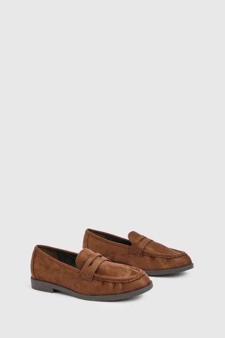 Wide Fit Faux Suede Loafers - Image 1