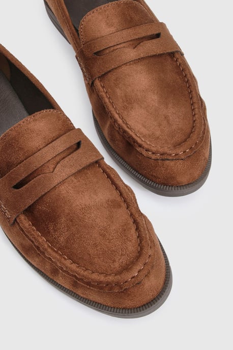 Wide Fit Faux Suede Loafers - Image 4