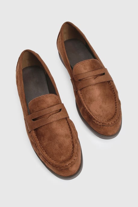Wide Fit Faux Suede Loafers - Image 6