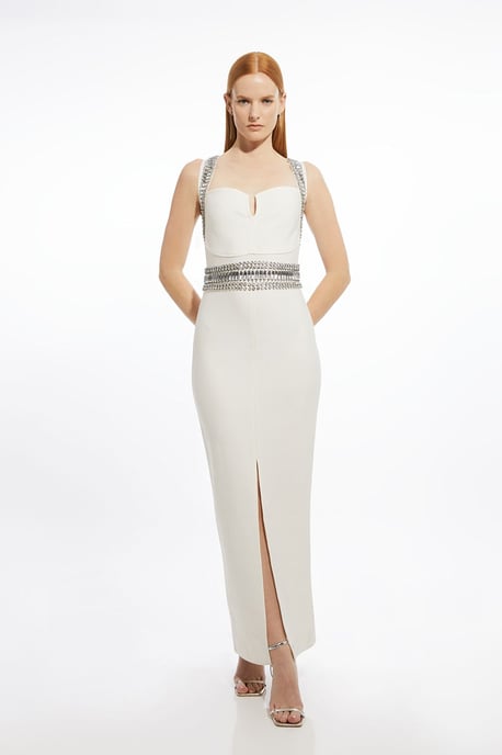 Bandage Figure Form Knit Embellished Maxi Dress - Image 1