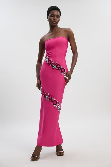 Embellished Figure Form Bandeau Maxi Dress - Image 1
