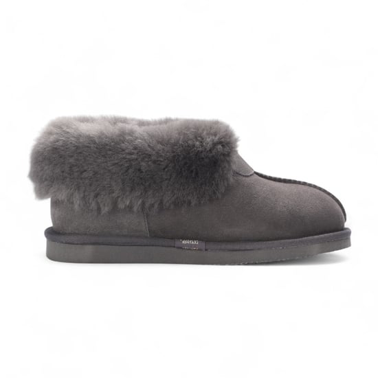 Women's Sheepskin Suede Ankle Grey Slip-On Bootie Winter - Glacier - Image 1