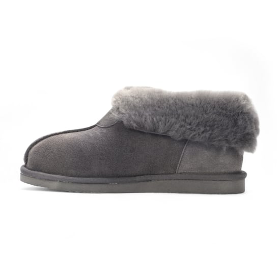 Women's Sheepskin Suede Ankle Grey Slip-On Bootie Winter - Glacier - Image 4