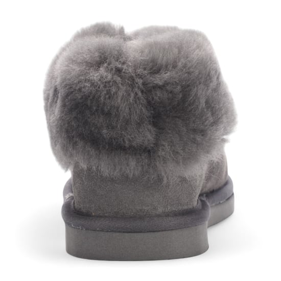 Women's Sheepskin Suede Ankle Grey Slip-On Bootie Winter - Glacier - Image 5