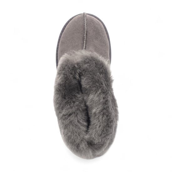 Women's Sheepskin Suede Ankle Grey Slip-On Bootie Winter - Glacier - Image 6