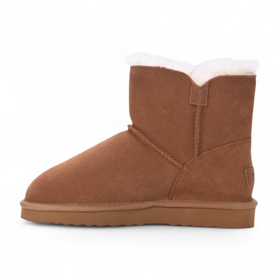 Women's Sheepskin Suede Black Ankle Bootie Warm Winter Boots - Alpine - Image 4