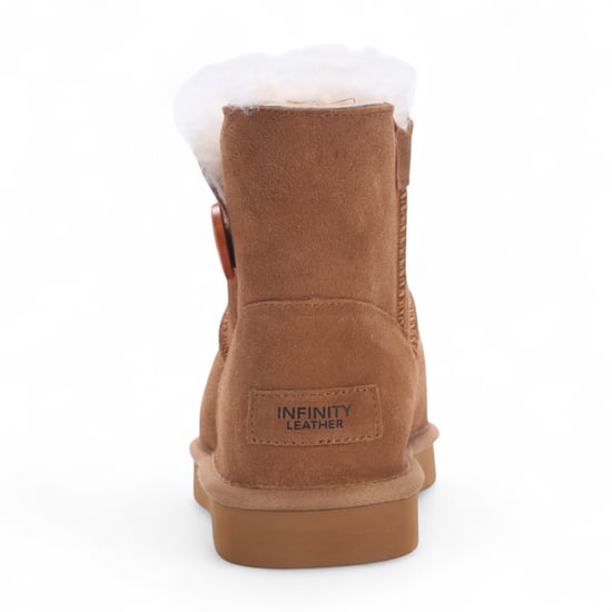 Women's Sheepskin Suede Black Ankle Bootie Warm Winter Boots - Alpine - Image 6