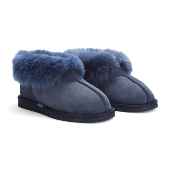 Women's Sheepskin Suede Ankle Navy Slip-On Bootie Winter - Glacier - Image 3