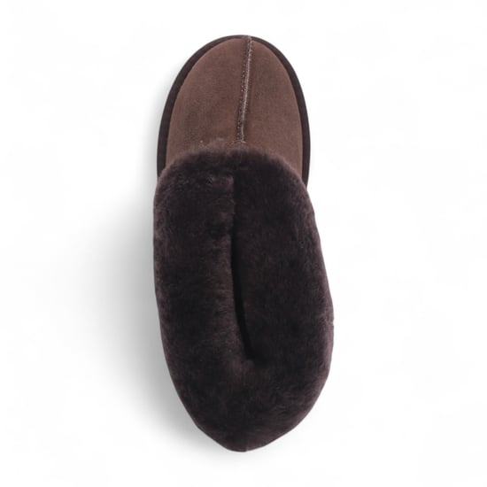 Women's Sheepskin Suede Ankle Brown Slip-On Bootie Winter - Glacier - Image 6
