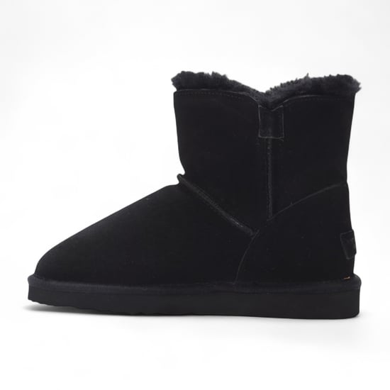 Women's Sheepskin Suede Tan Brown Ankle Bootie Warm Winter Boots - Alpine - Image 5