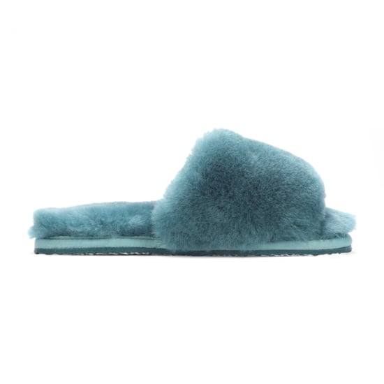 Dames schapenvacht pantoffels blauwgroene warme winterbont slippers - Nordic - Image 1