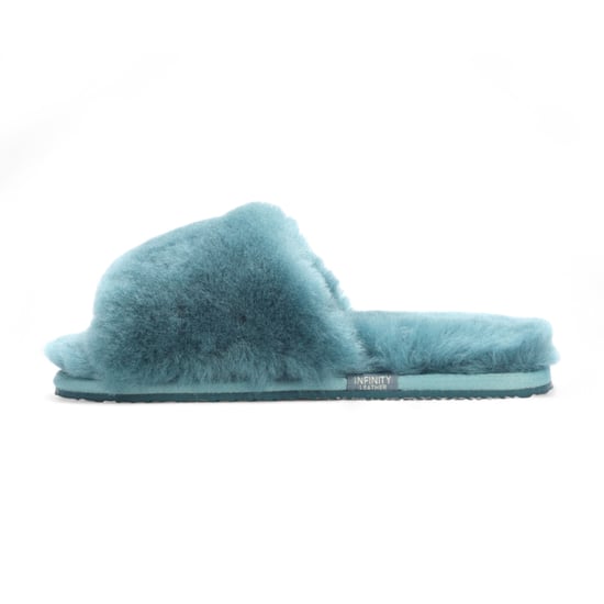 Dames schapenvacht pantoffels blauwgroene warme winterbont slippers - Nordic - Image 4