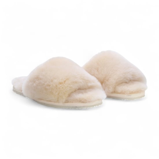 Dames schapenvacht pantoffels beige warme winter bont slippers - Nordic - Image 3