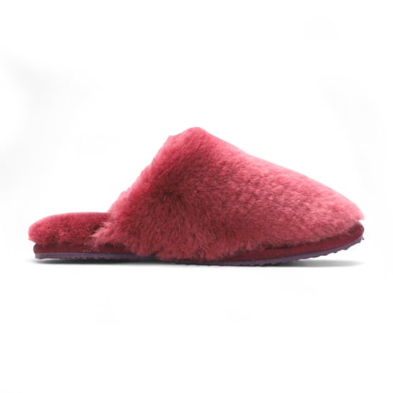 Dames schapenvacht pantoffels bordeauxrood warme winterbont muiltje - Aurora - Image 1
