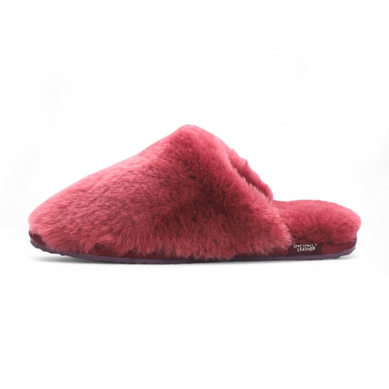 Dames schapenvacht pantoffels bordeauxrood warme winterbont muiltje - Aurora - Image 4