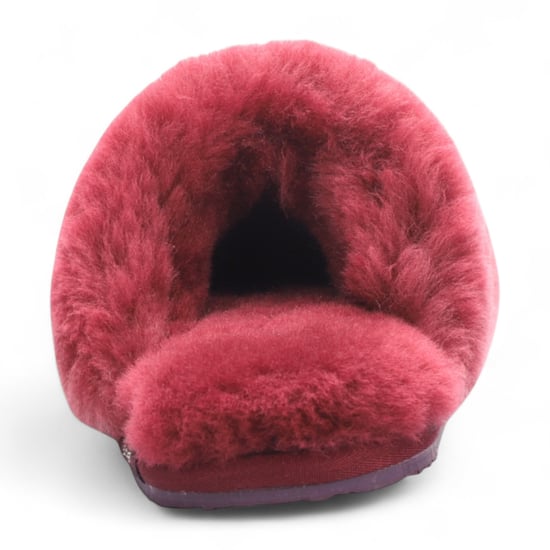Dames schapenvacht pantoffels bordeauxrood warme winterbont muiltje - Aurora - Image 6