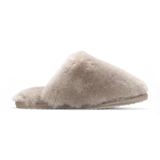 Dames schapenvacht pantoffels taupe warme winterbont muiltje - Aurora - Image 1